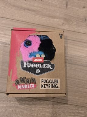 NEW Fuggler Baby Pinkles Keyring - Hearty McFarty Pink/Black Plush